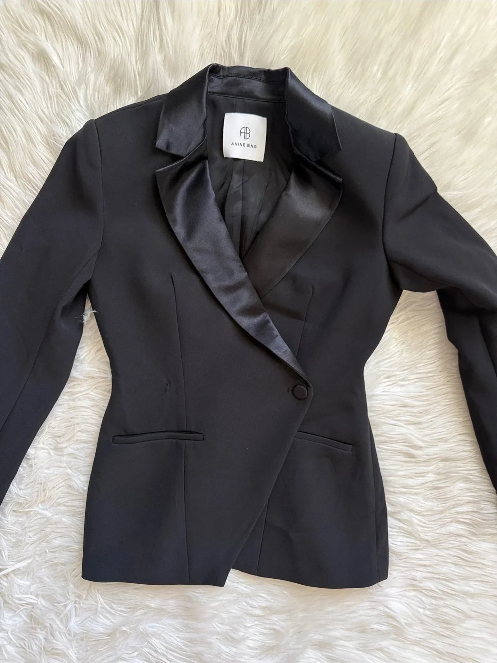 Anine Bing Ade Black Tuxedo Blazer Size S/P